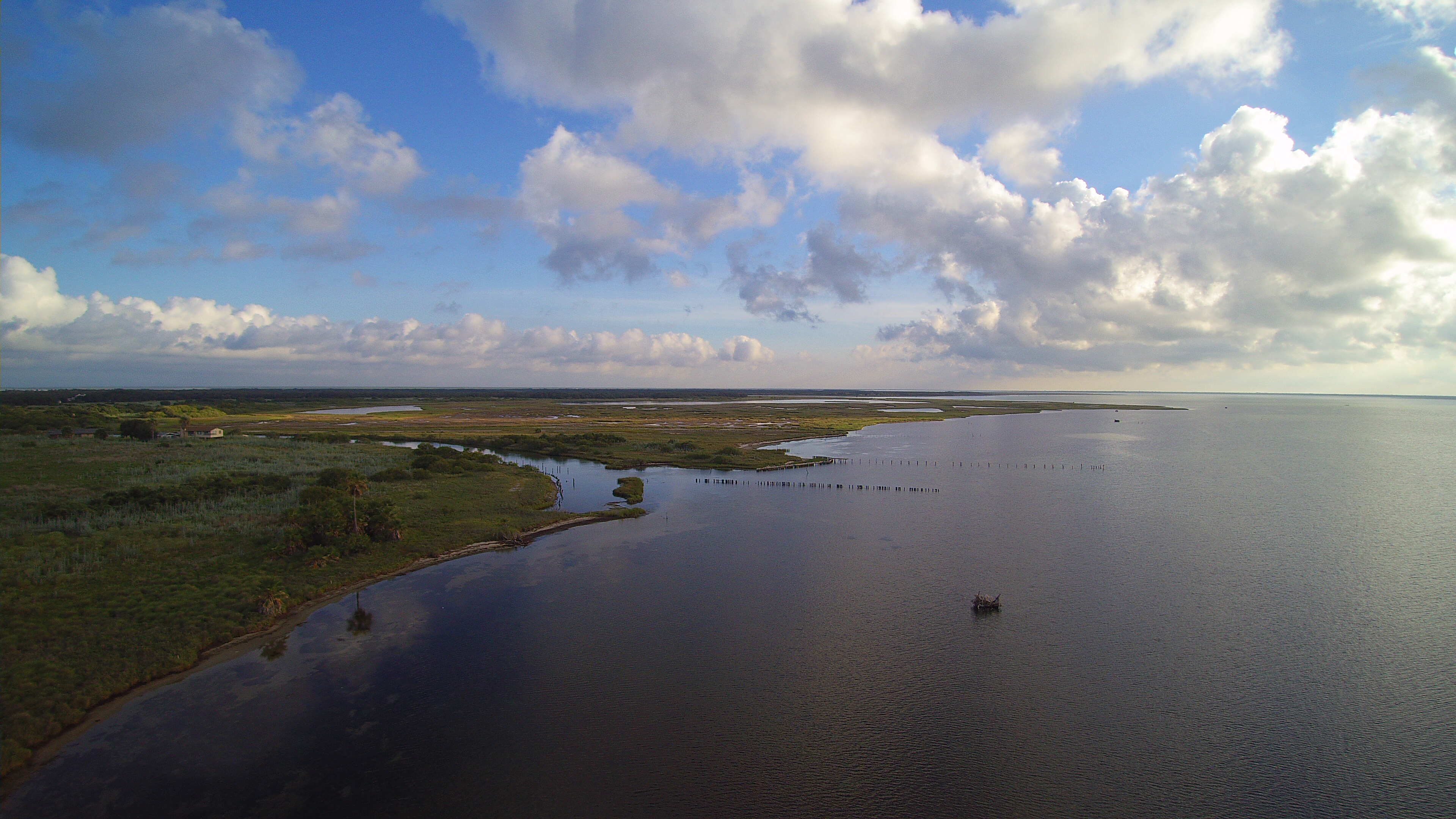 Charles Bay showcases a serene and expansive body of water, bordered by lush greenery.